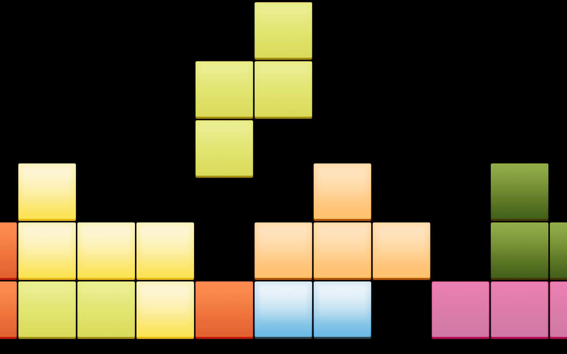 Colorful Tetris Blocks Arranging on a Dark Background