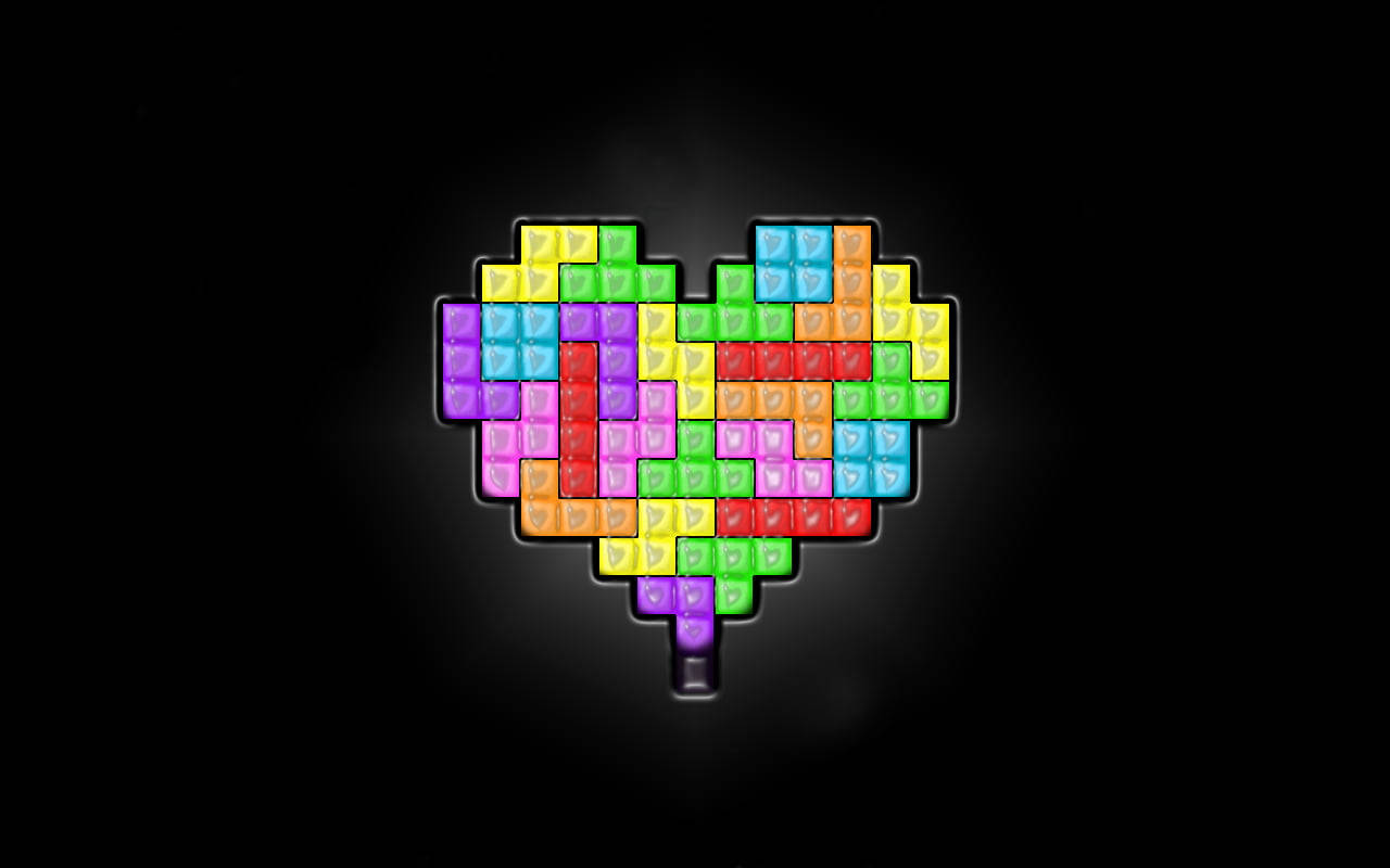 Tetrisbrick Hjärta. Wallpaper