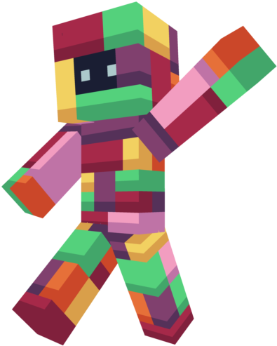 Tetris Styled Minecraft Character PNG