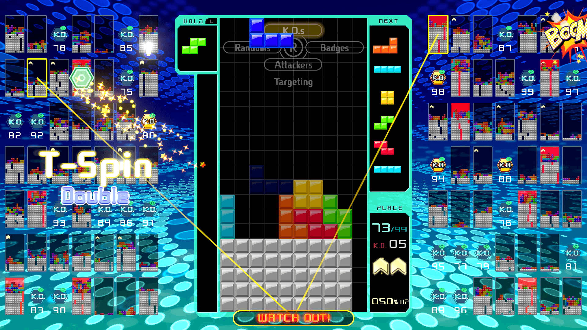 Tetris T-Spin: Dit skærmbillede vil se ud som et spil af Tetris, hvor du vil kunne se terninger manøvrere og T-spin blokke! Wallpaper