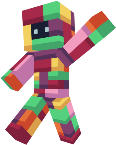 Tetris Themed Minecraft Character PNG
