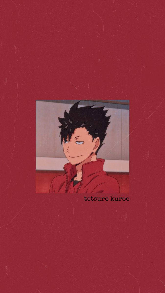 Tetsuro Kuroo Rødt Portræt Wallpaper