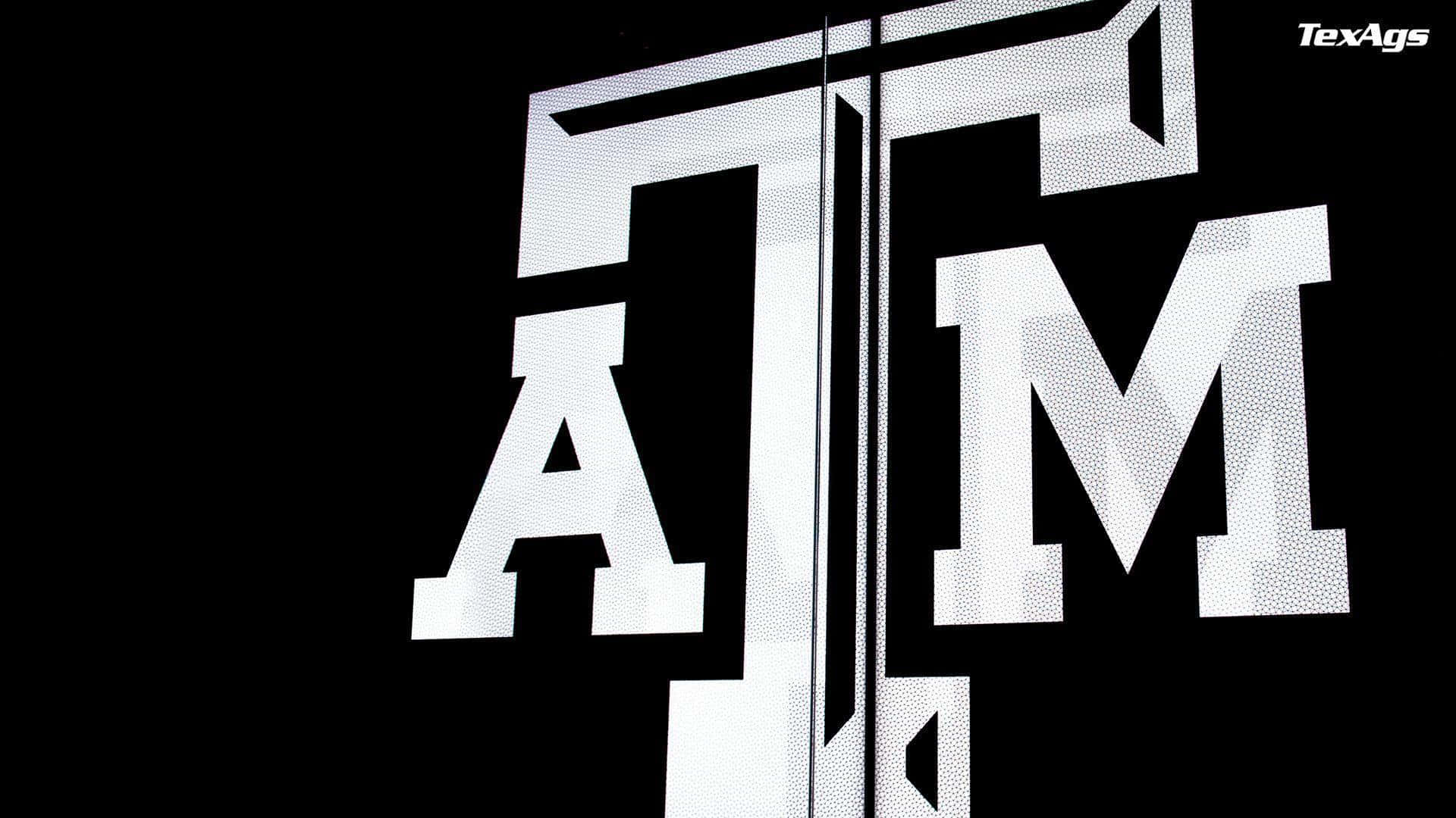 Black And White Image Of The Texas Am Logo Wallpaper