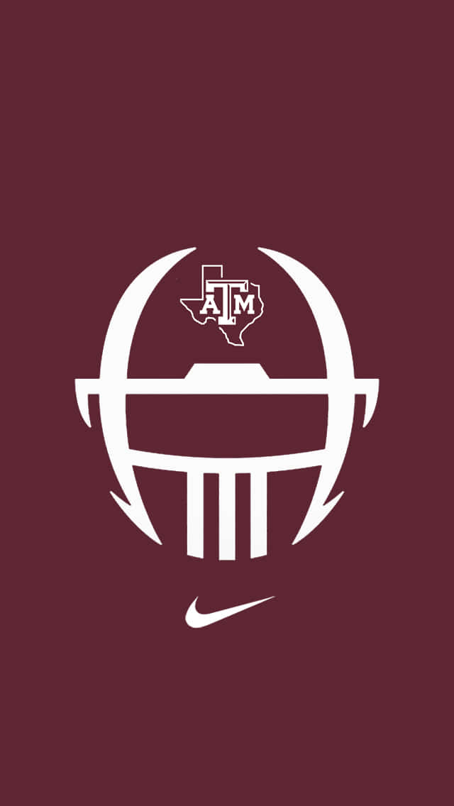 Texas Am Logo In White On Maroon Background Wallpaper
