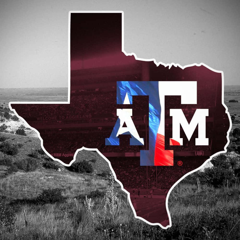 Logodel Texas Am Con Mappa Sfondo