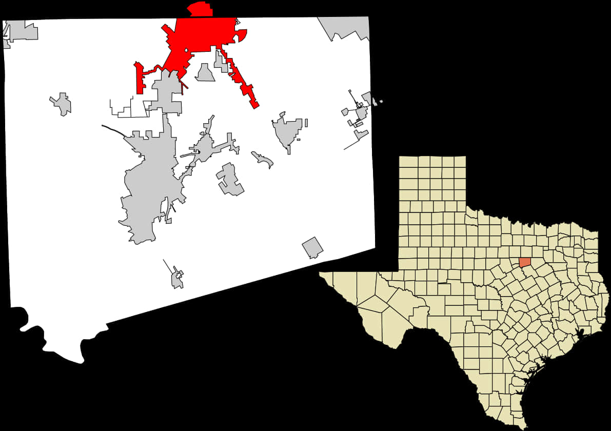 Texas Countiesand Major Cities Map PNG