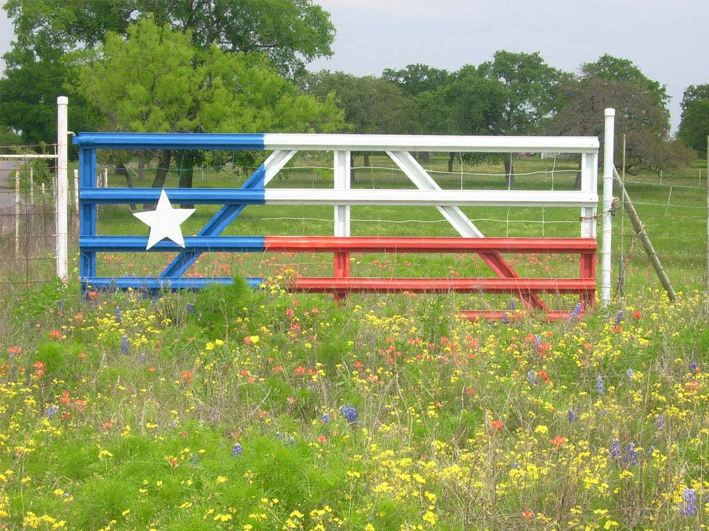 Texas Country Flag Fence Background