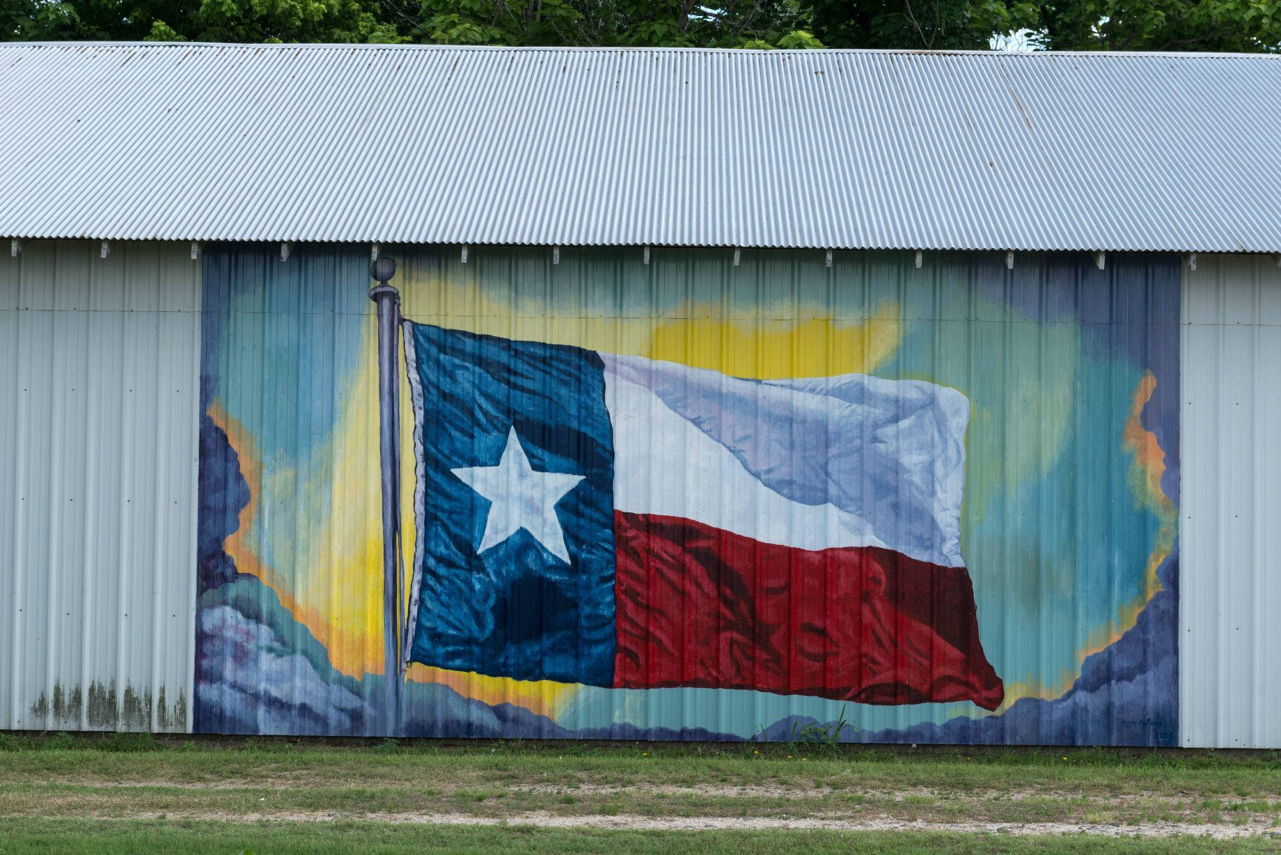 Vibrant Texas Flag Mural Art Wallpaper