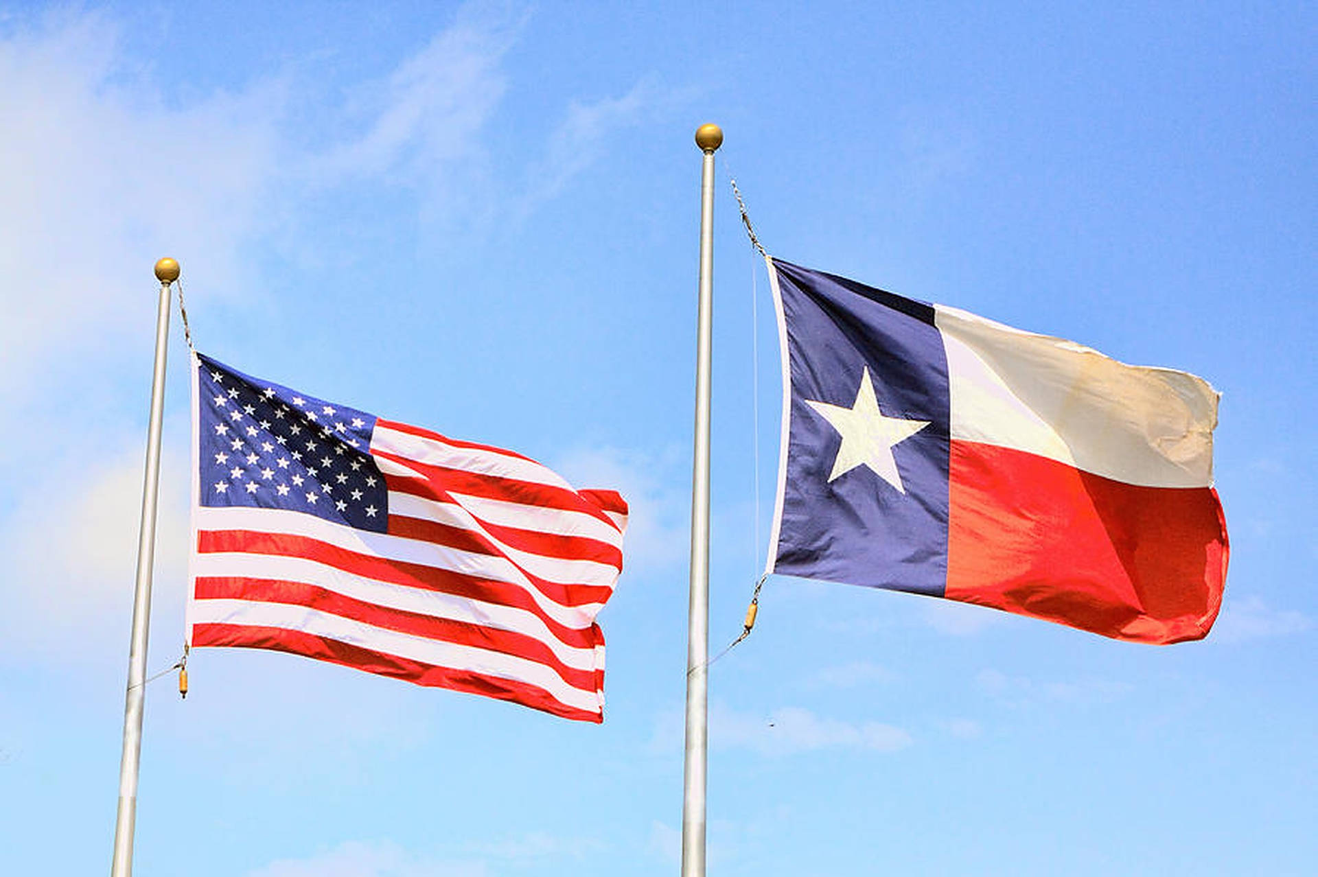 Texas Flag On Pole Wallpaper
