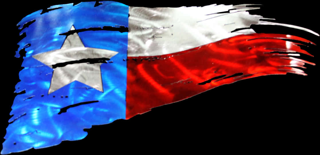 Texas Flag Painted Brush Stroke PNG