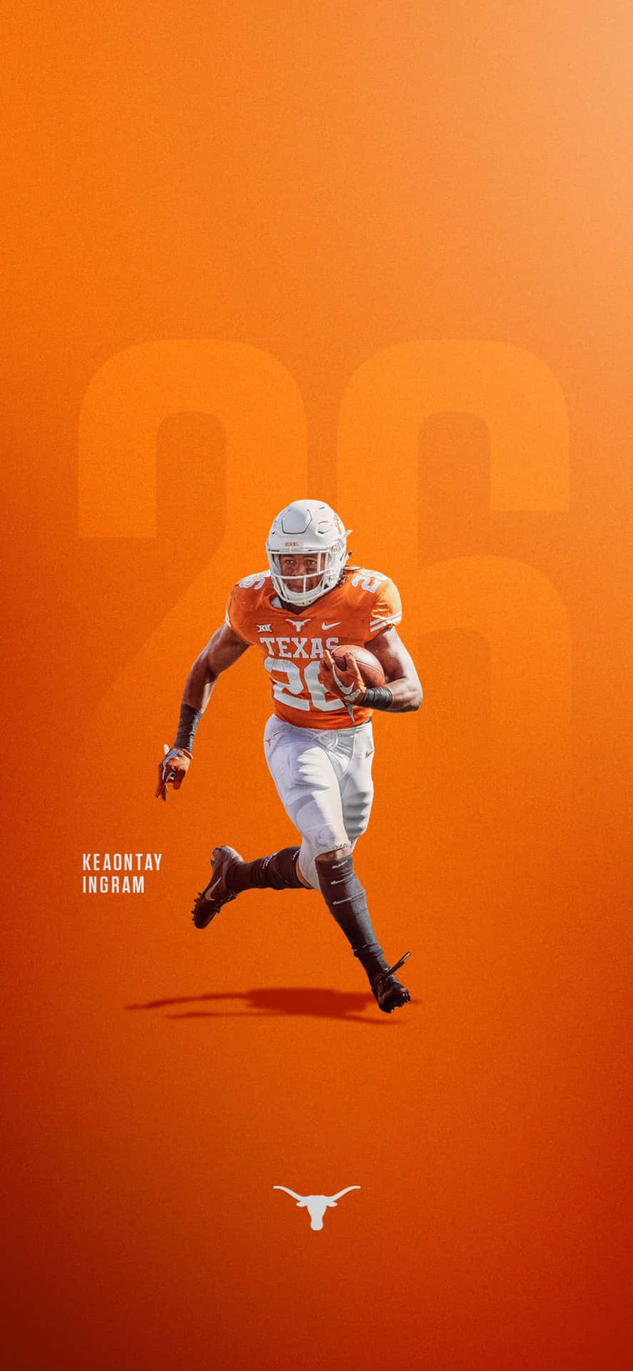 A Football Player Is Running On An Orange Background Wallpaper