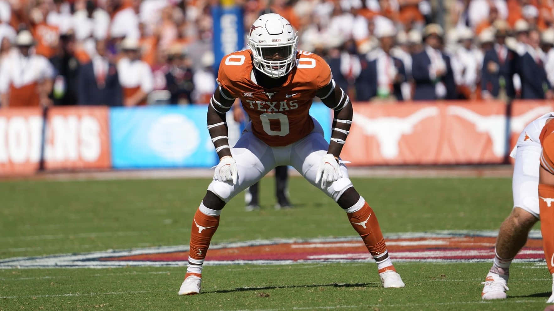 Texas Football Player Ready Position Wallpaper