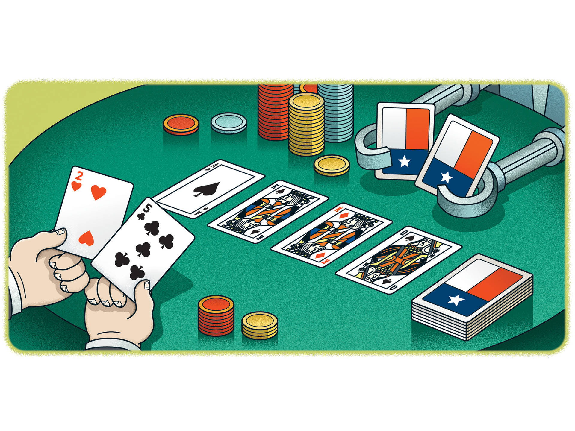 Cartebandiera Del Texas Hold'em Sfondo
