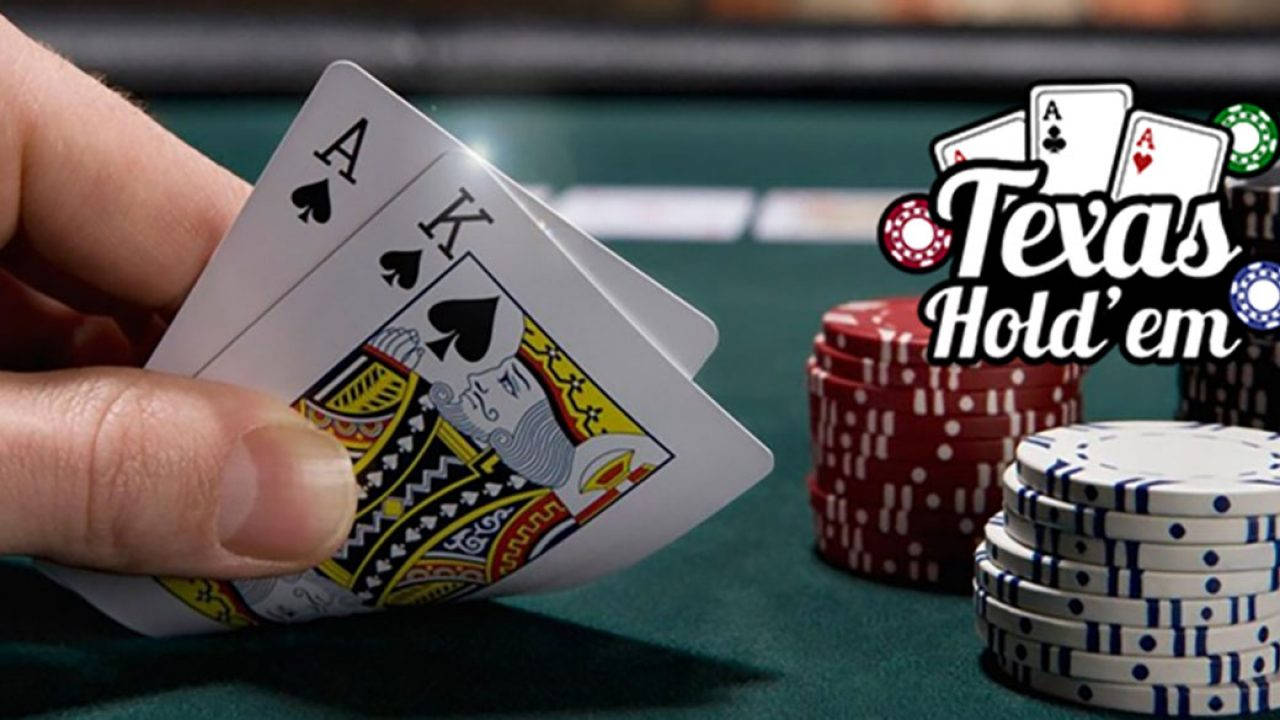 Texas Hold'em Logo And Cards Wallpaper