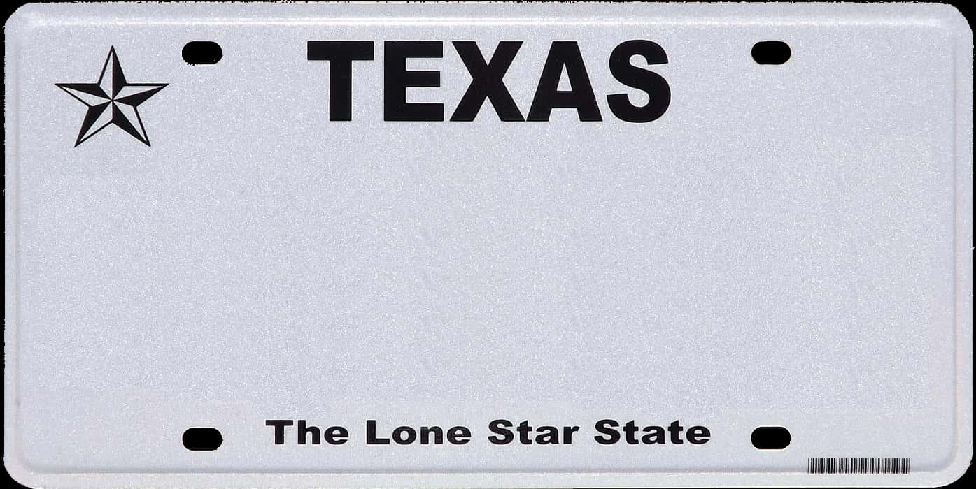 Texas License Plate Blank PNG