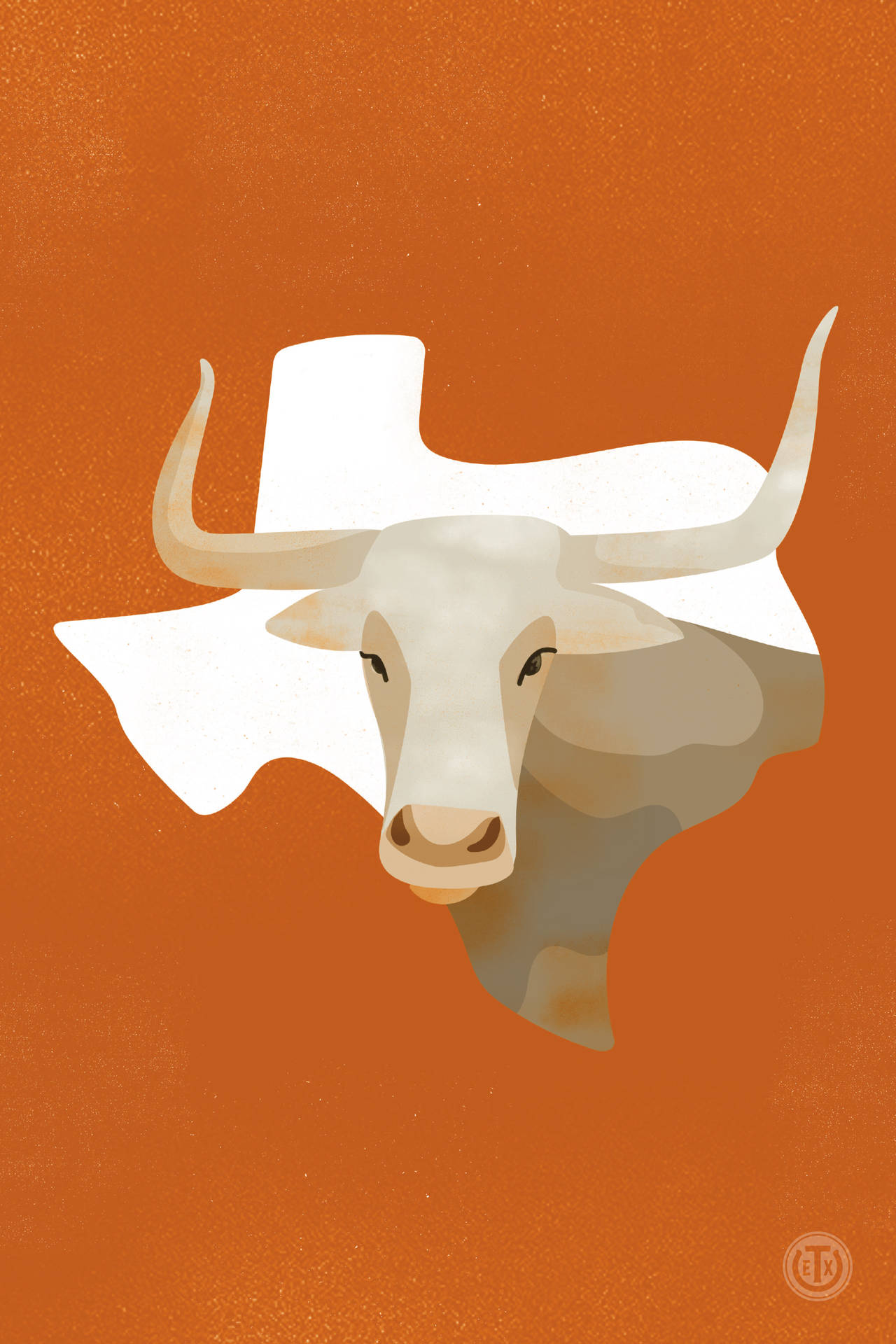 Unlonghorn De Texas En Un Fondo Naranja Fondo de pantalla