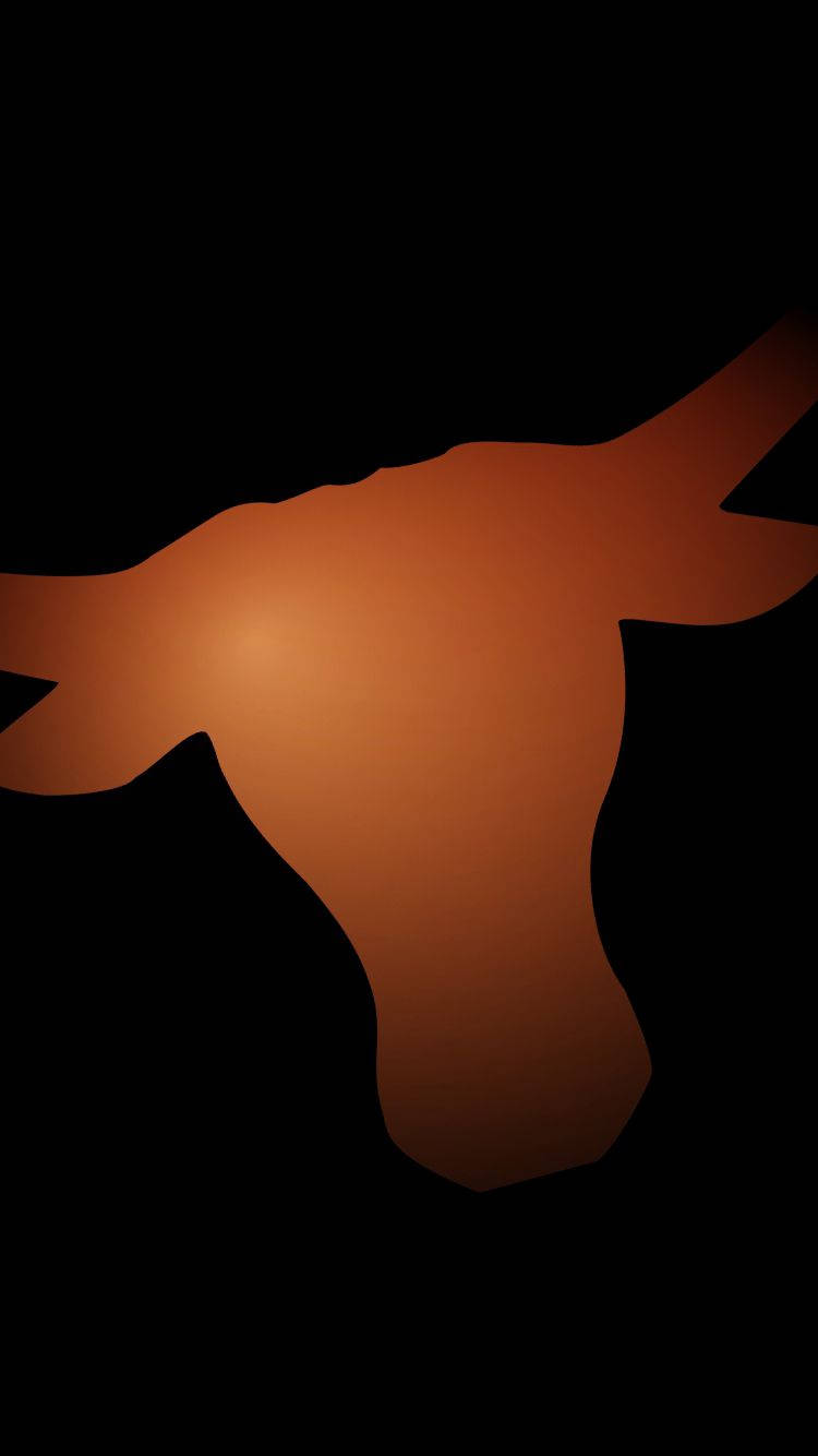 A Texas Longhorn Logo Is Shown On A Black Background Wallpaper