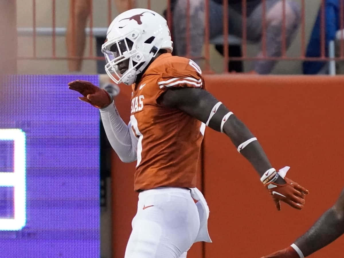 Texas Longhorns Voetballer Viering Achtergrond