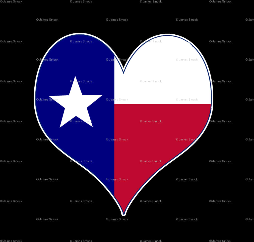 Texas Love Heart Flag PNG