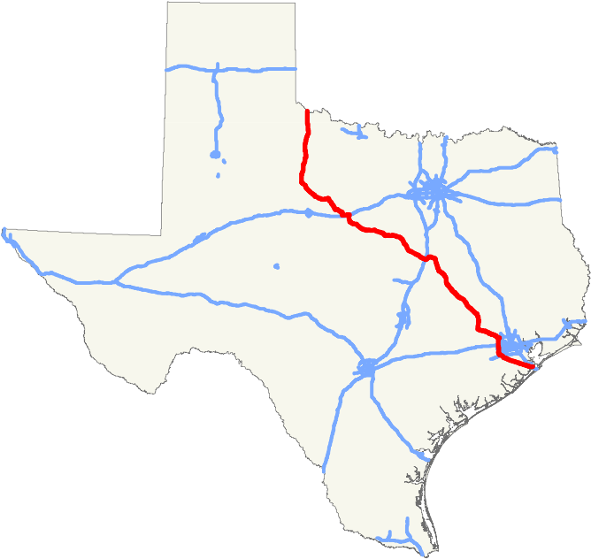 Texas Map Major Rivers Highways PNG