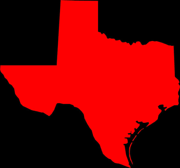 Texas Outline Red Background PNG