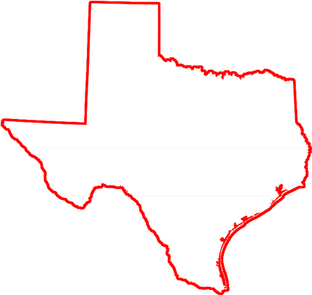 Texas Outline Red Border PNG
