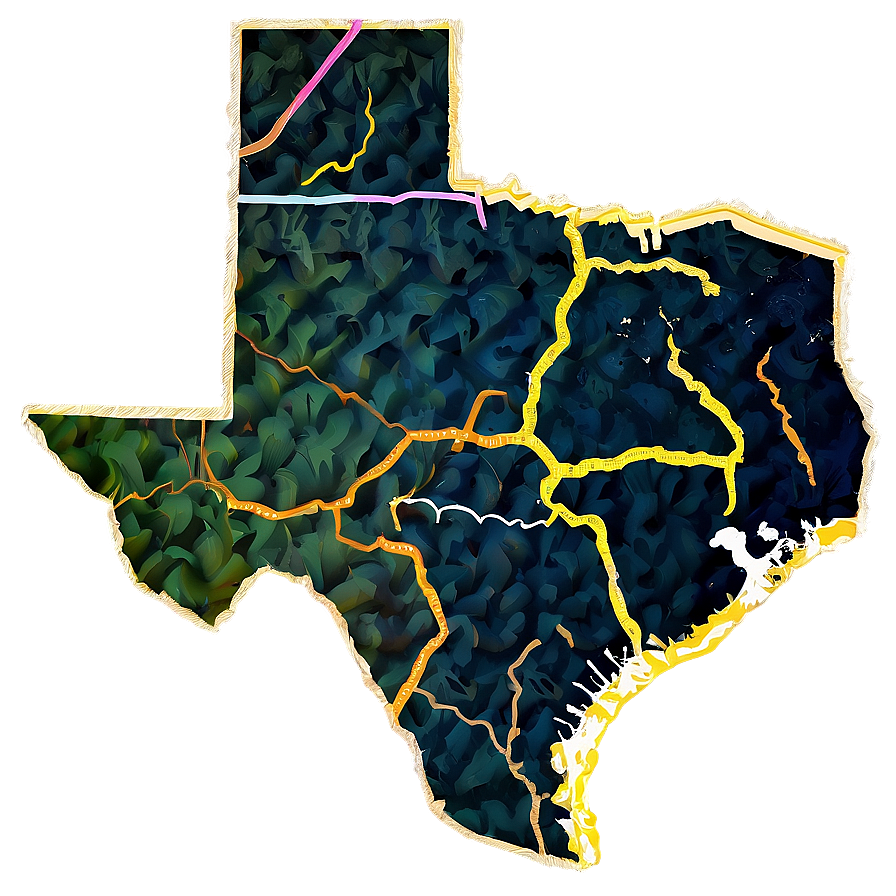 Texas State Borderline Png 05252024 PNG