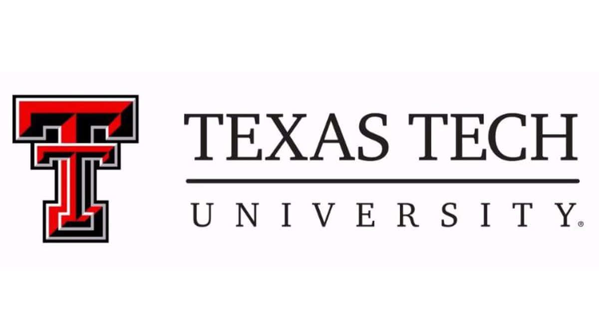 Logoet fra Texas Tech University på en orange og rød baggrund Wallpaper