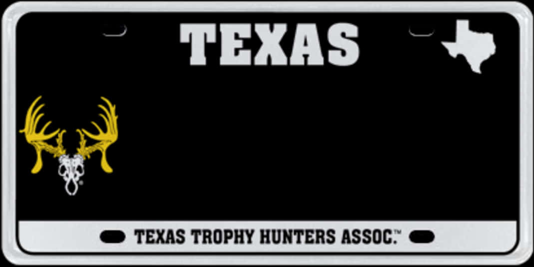 Texas Trophy Hunters License Plate PNG