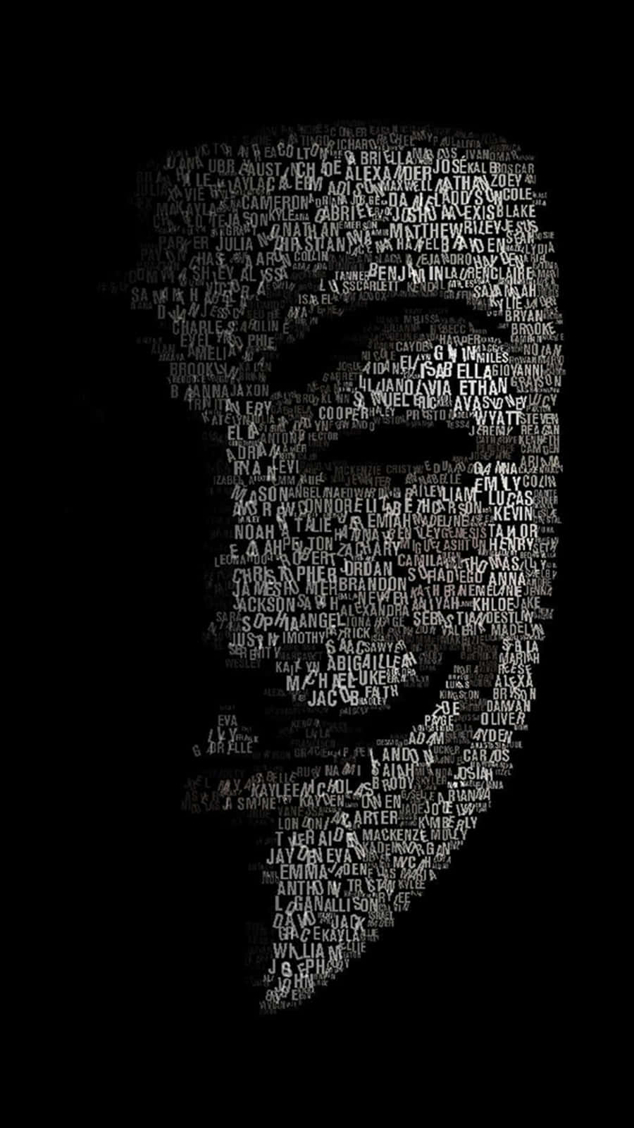 Text Based Face Silhouette Wallpaper
