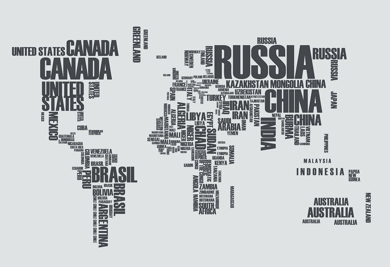 Text Nation Map Wallpaper