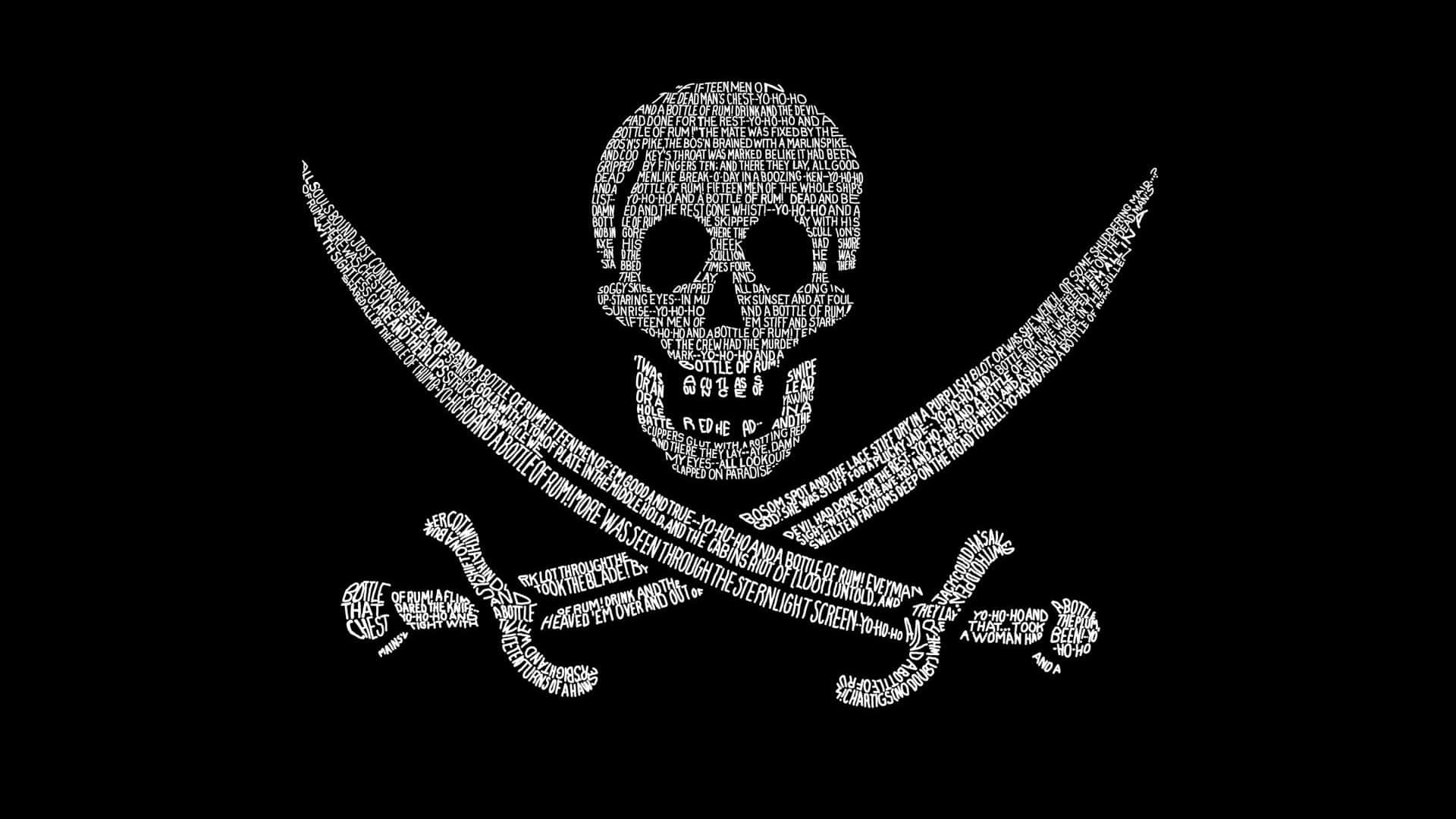 Drapeau Jolly Roger Textuel Fond d'écran