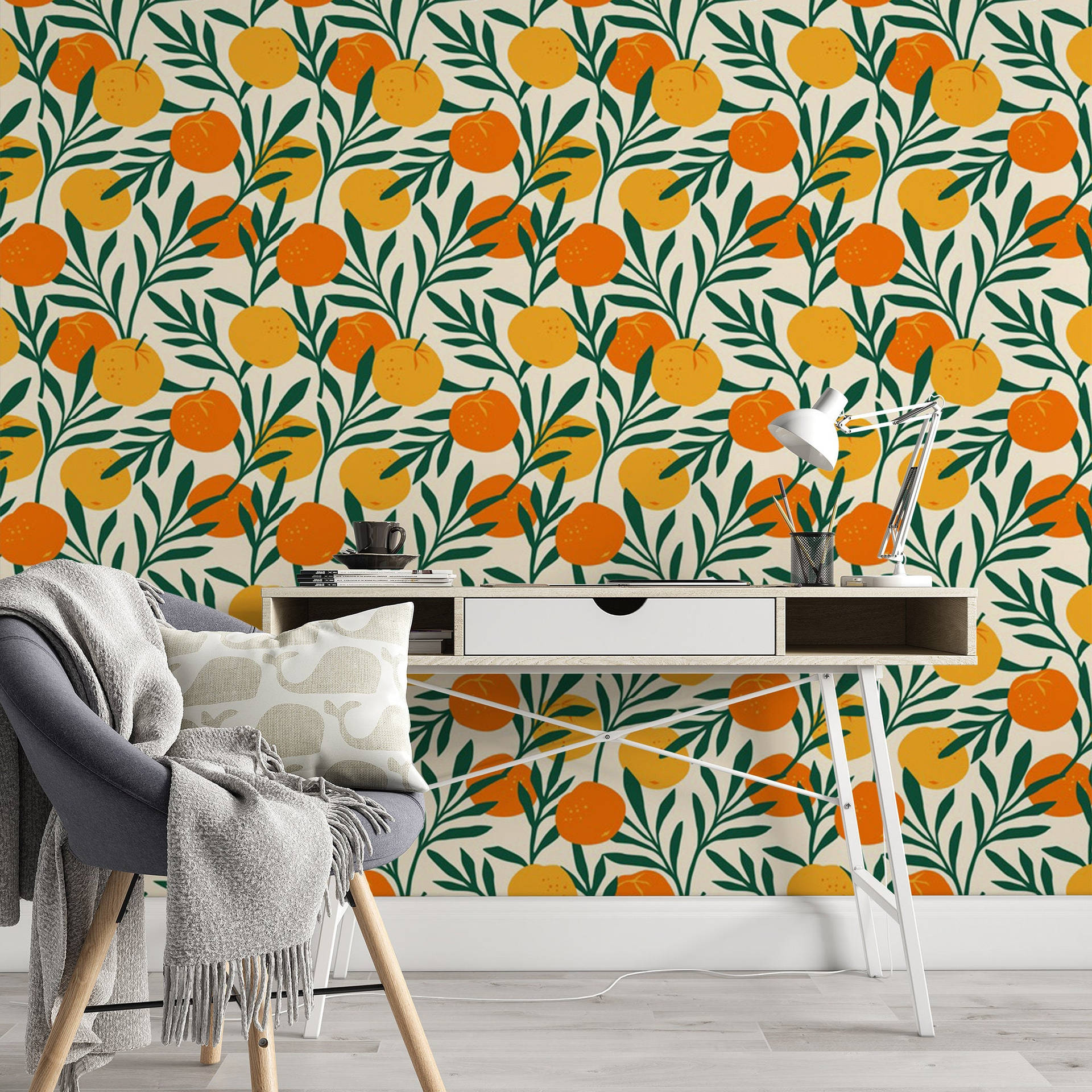 Texture Peel Wallpaper Orange Citrus And Nectarine Pattern Wallpaper