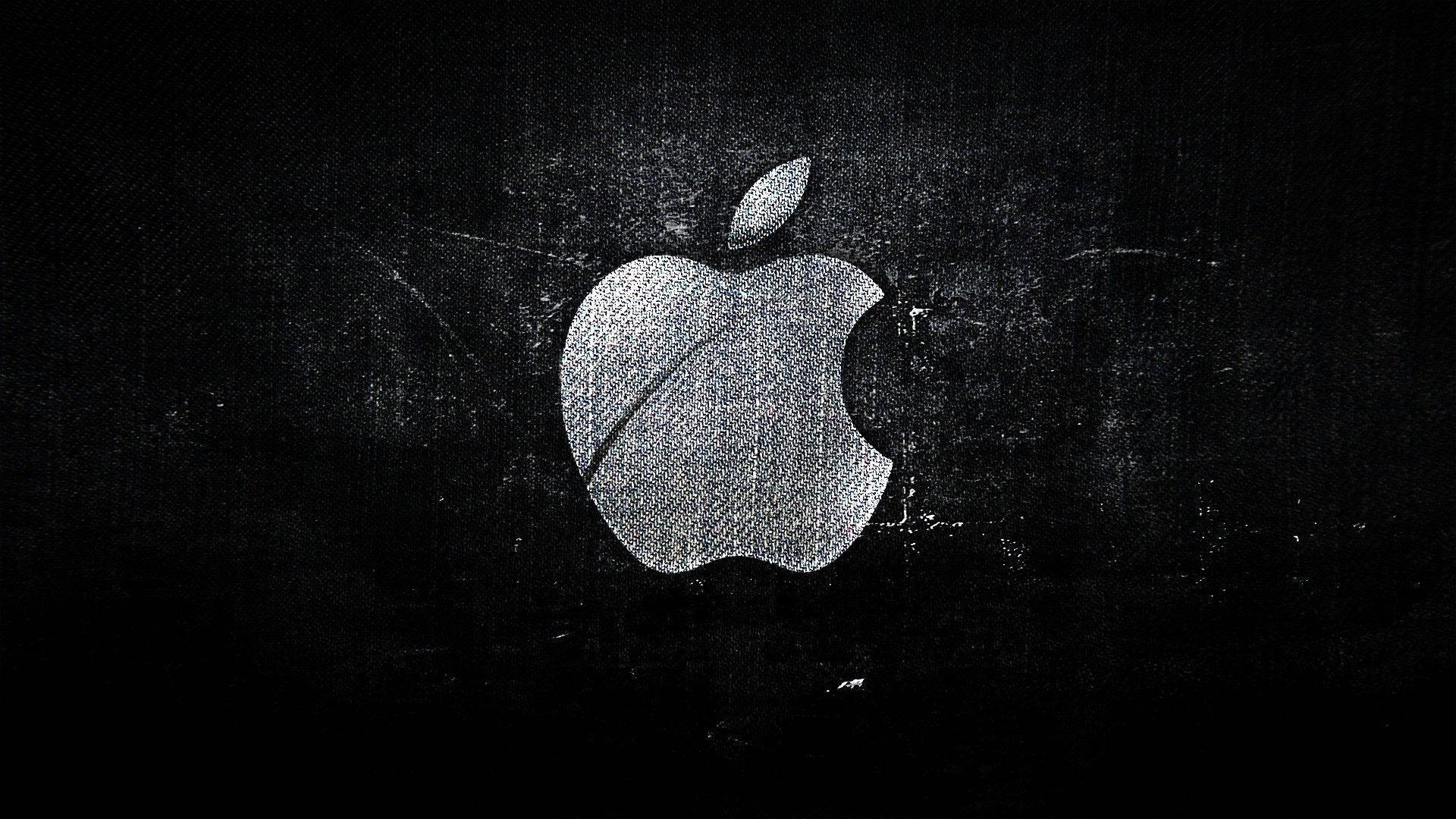 Textured Apple Logo Black Mac Picture