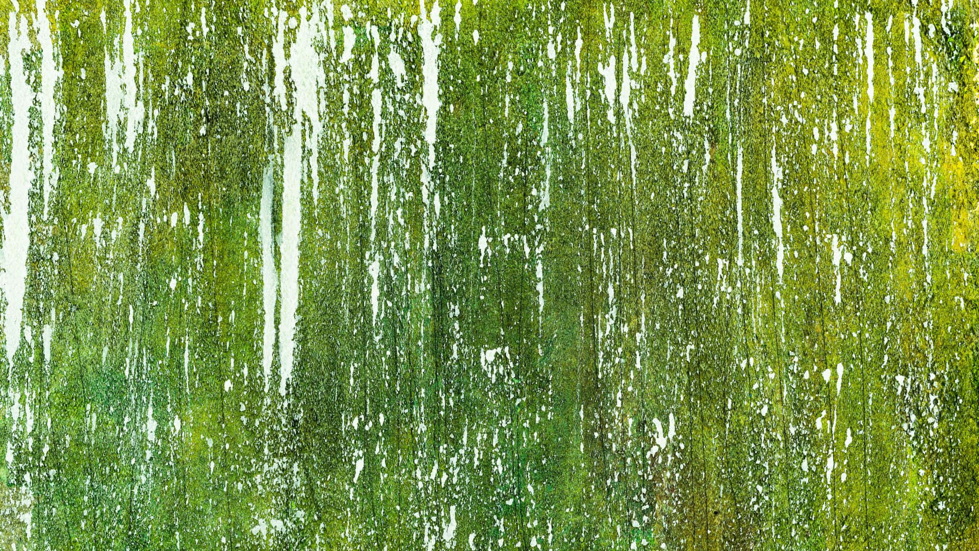A Painting Of Green Leaves On A Wall Wallpaper