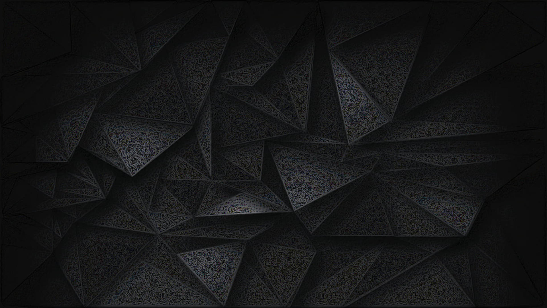 Textured Black Platonic Solid Abstract Wallpaper