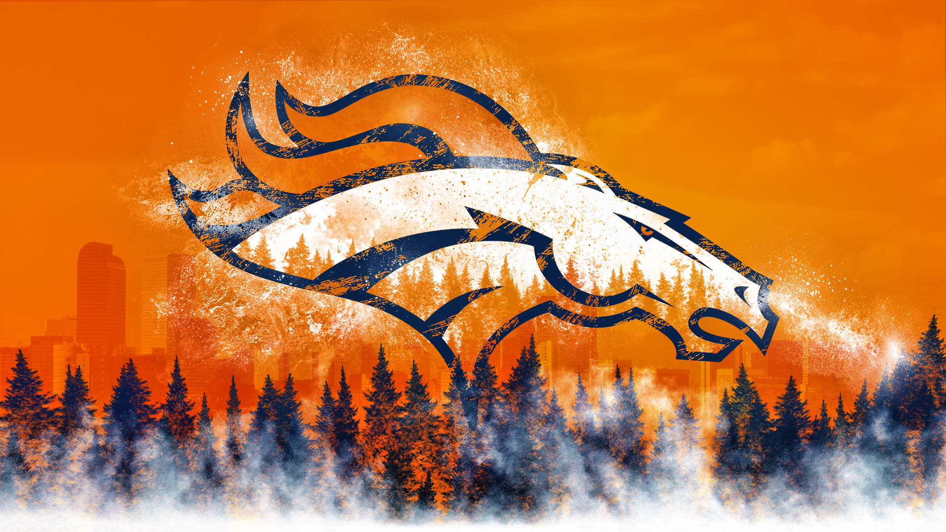 Textured Broncos Team Logo Wallpaper