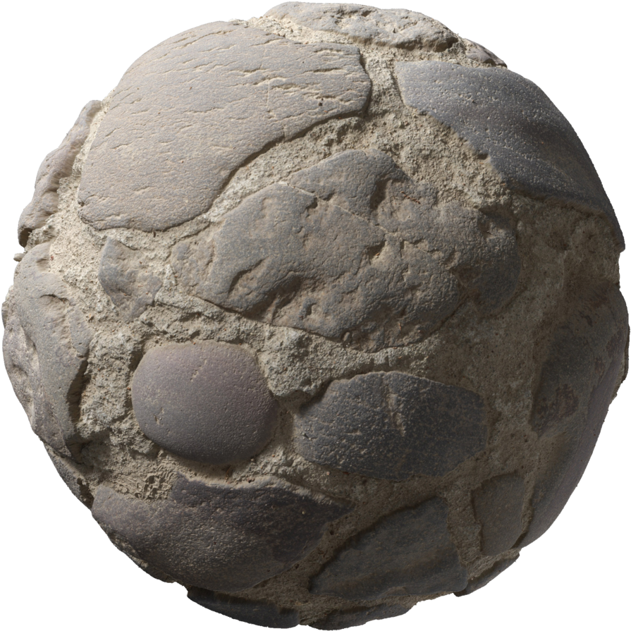 Textured Cobblestone Sphere3 D Model PNG