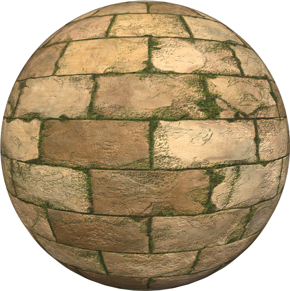 Textured Cobblestone Sphere3 D Render PNG