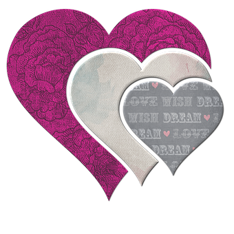 Textured Double Heart Design PNG