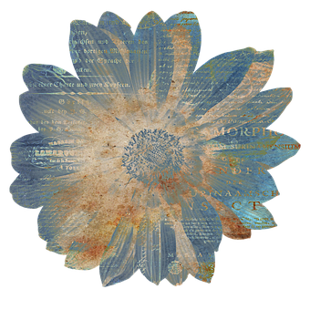 Textured Floral Artworkwith Written Overlay PNG