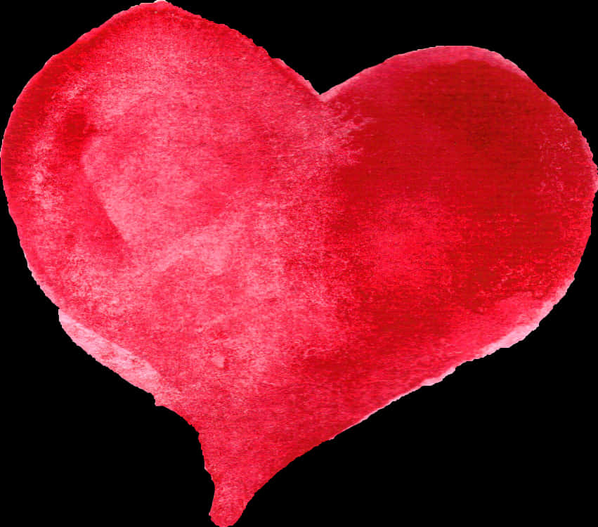 Textured Red Heart Watercolor PNG