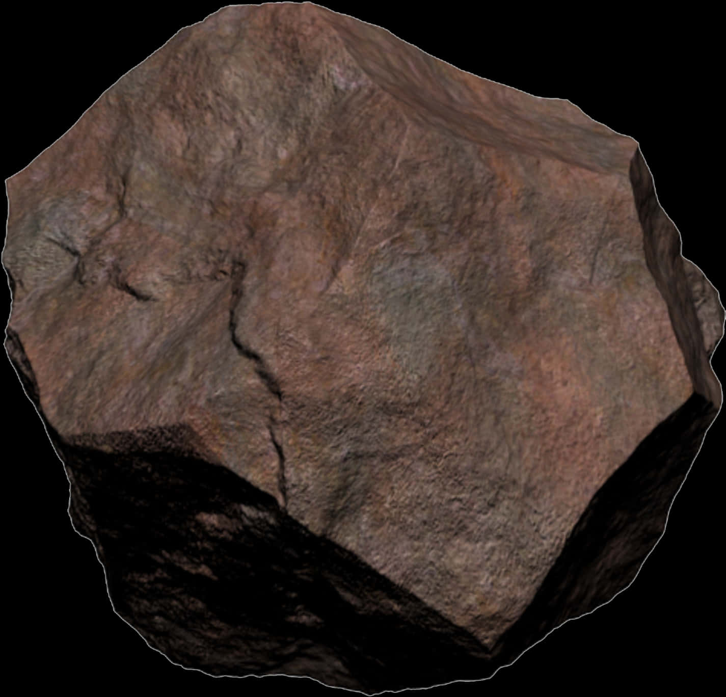 Textured Boulder Isolatedon Black PNG