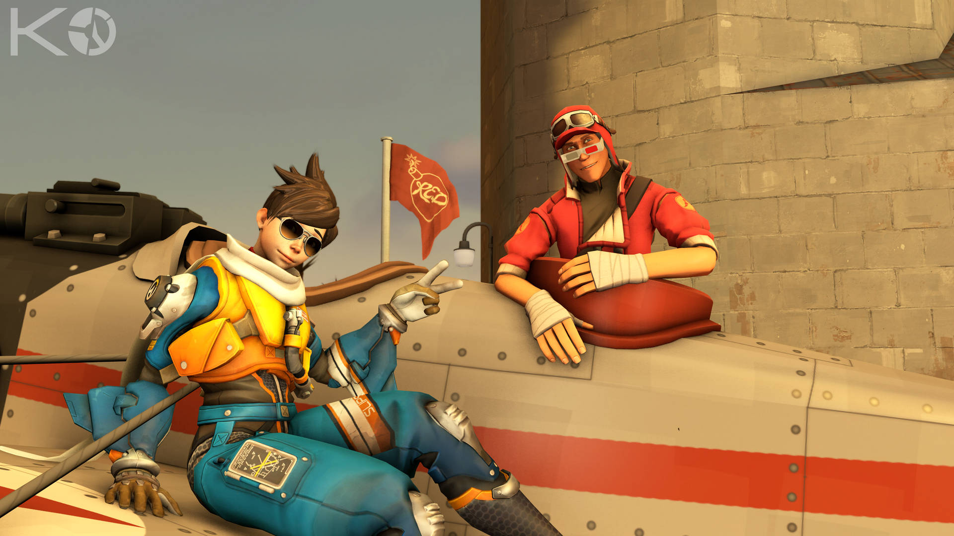 Tf2 4k Tracer And Scout Wallpaper