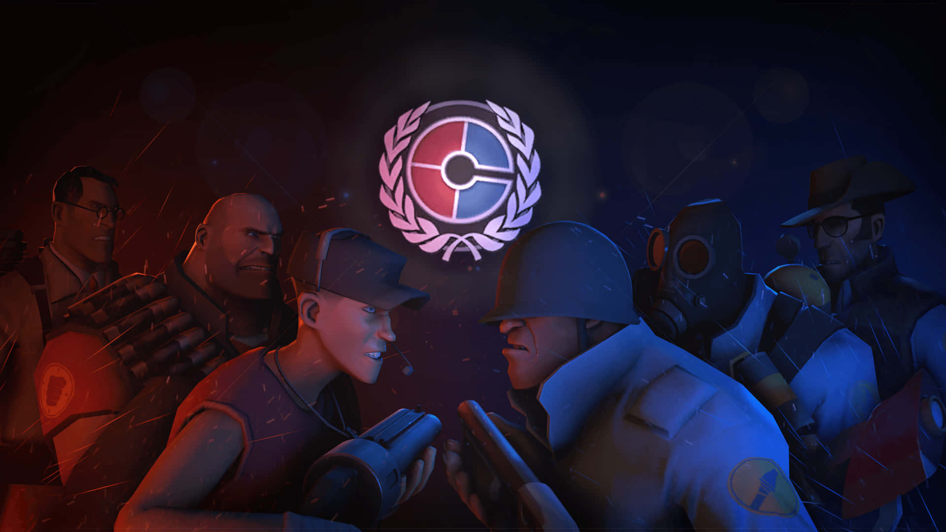 A Group Of Soldiers In Front Of A Dark Background