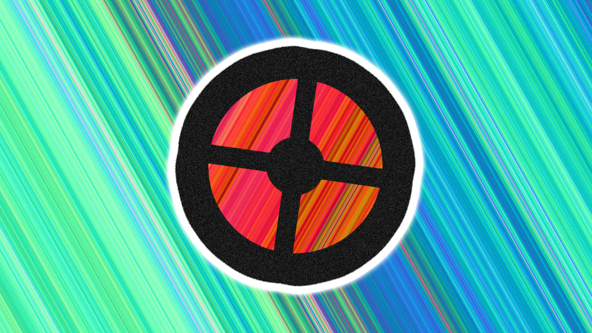 A Colorful Background With A Black And White Circle