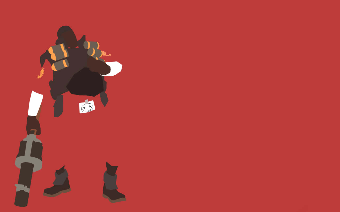 A Man With A Gun And A Red Background