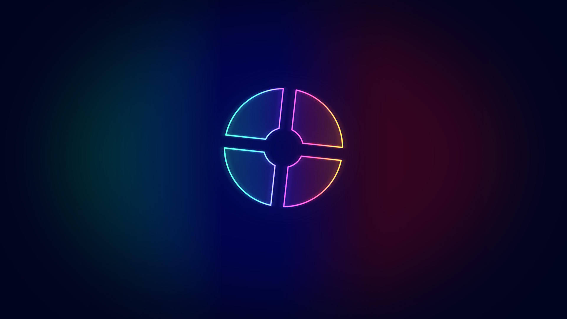 Neon cirkel logo på mørk baggrund Wallpaper