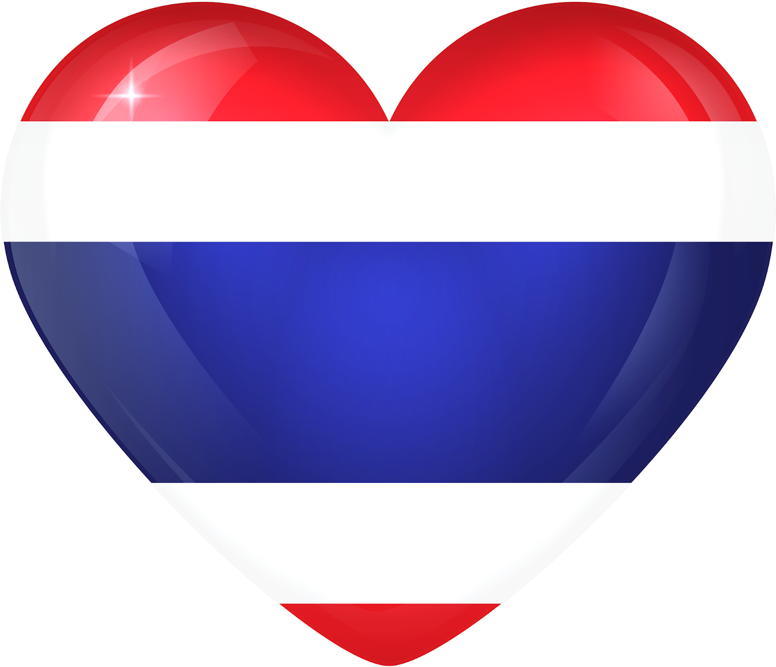 Thai Flag Heart Shaped Graphic PNG