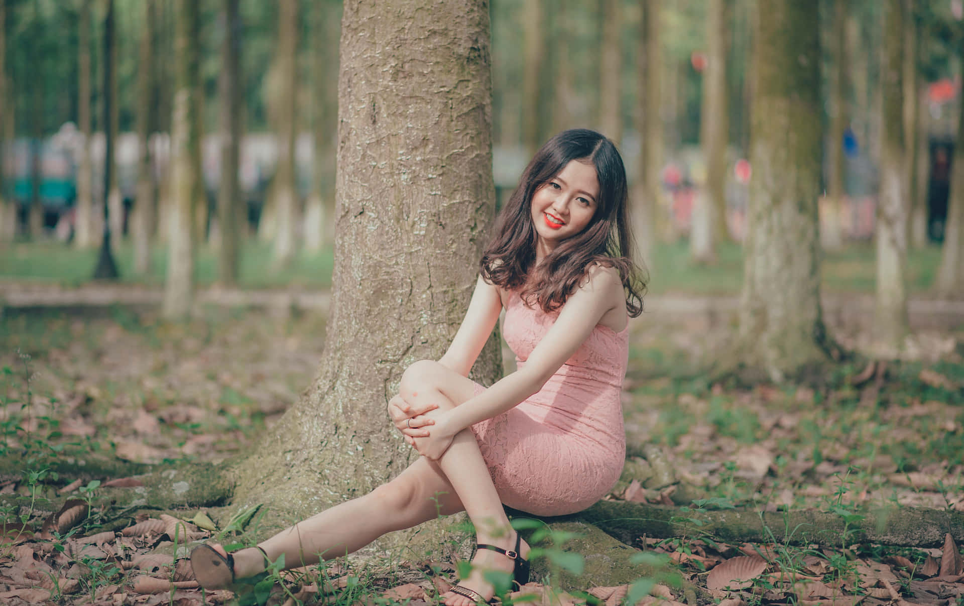 Thai Girl In Forest Wallpaper
